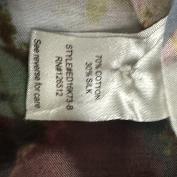 Aratta Silent Journey Silk Blend Floral Button Front Flowy Tunic Top Size M - Picture 9 of 9